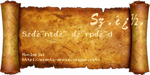 Szántó Árpád névjegykártya