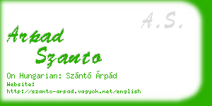 arpad szanto business card